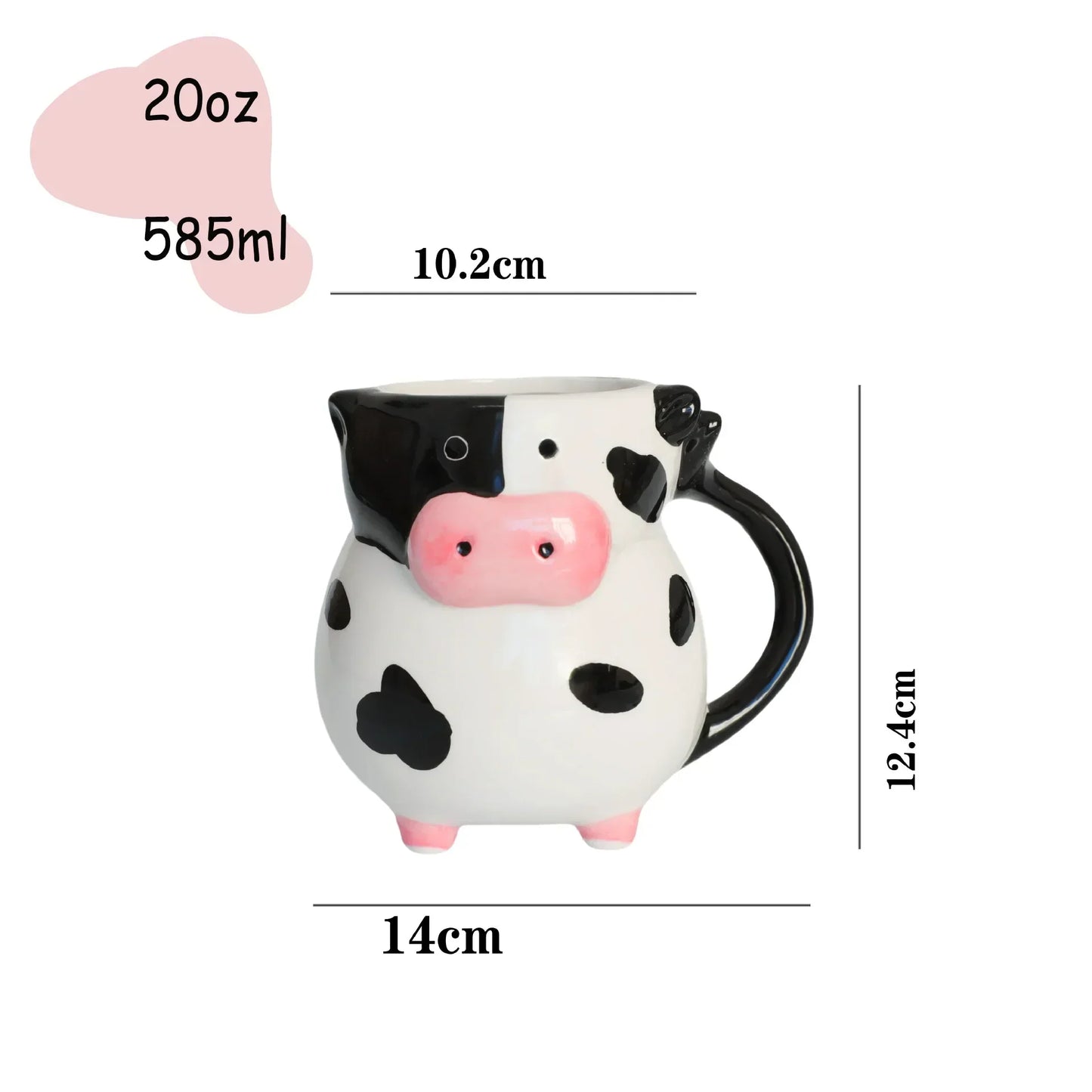 Funny Match with your Turtle Coaster | Cow Ceramic Mug π 585ml/20oz β Coffee β, Milk π₯ & Juice πΉ Cup for Kids πΆ, Breakfast π½οΈ & Christmas π Gift