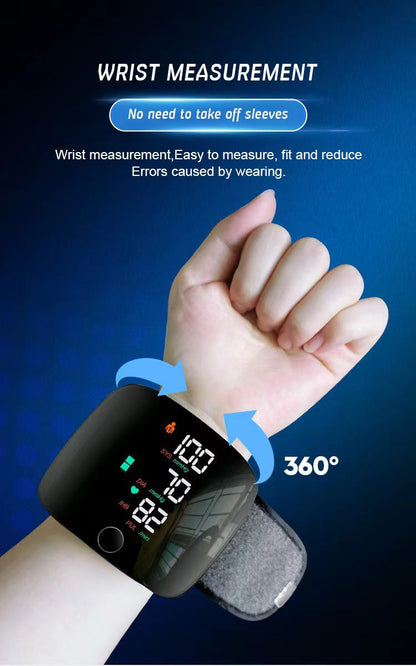 𝐀𝐮𝐭𝐨𝐦𝐚𝐭𝐢𝐜 𝐖𝐫𝐢𝐬𝐭 𝐁𝐏 𝐌𝐨𝐧𝐢𝐭𝐨𝐫™ - Clinically Accurate w/ Large Backlit Display, Adjustable Cuff, Voice Broadcast & Case