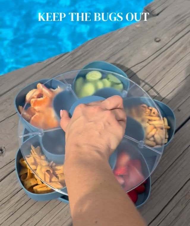 Smart Divided Spin and Snack Serving Tray (Multiple Uses)