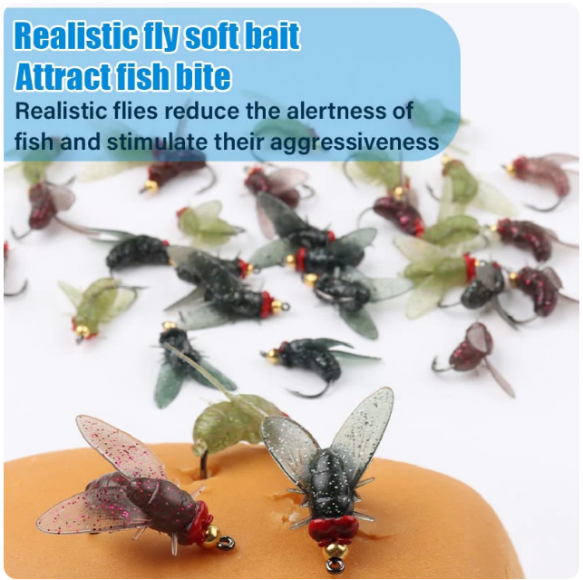 20 Flylure™ Hooks | realistic flies for big catches