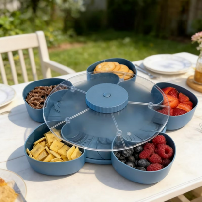 Smart Divided Spin and Snack Serving Tray (Multiple Uses)