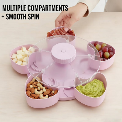 Smart Divided Spin and Snack Serving Tray (Multiple Uses)