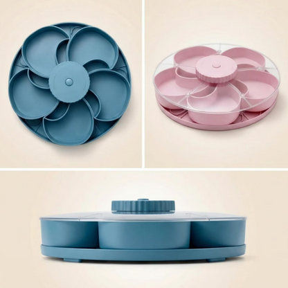 Smart Divided Spin and Snack Serving Tray (Multiple Uses)