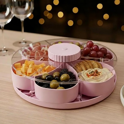 Smart Divided Spin and Snack Serving Tray (Multiple Uses)