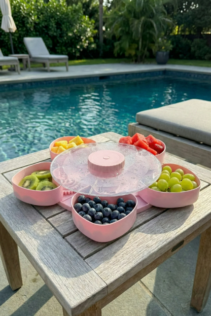 Smart Divided Spin and Snack Serving Tray (Multiple Uses)